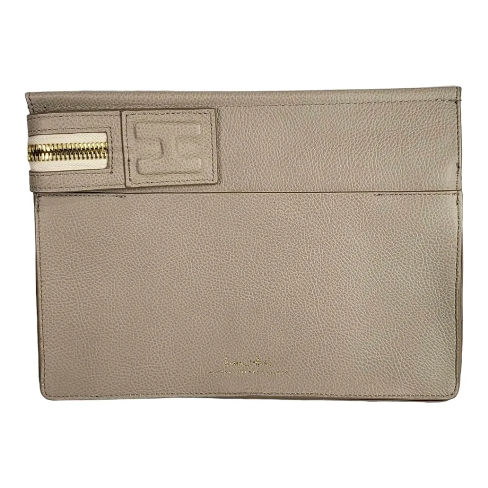 India Hicks‎ Leather Clutch Bag in Taupe